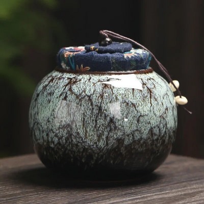 Keraamiline teepurk, puuvillane kate Niiskuskindel suletud purk tee teekarp hoiupaak teekonteiner Teekorgija hoiukarp