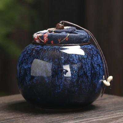 Keraamiline teepurk, puuvillane kate Niiskuskindel suletud purk tee teekarp hoiupaak teekonteiner Teekorgija hoiukarp