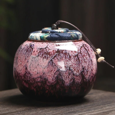 Keraamiline teepurk, puuvillane kate Niiskuskindel suletud purk tee teekarp hoiupaak teekonteiner Teekorgija hoiukarp