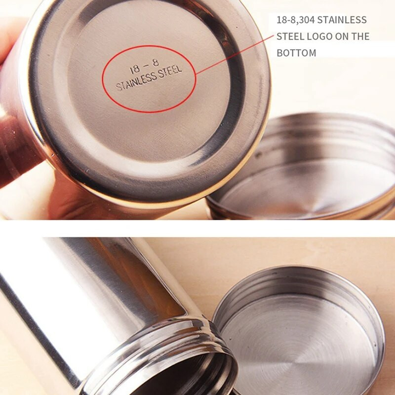 Kaasaskantav 304 roostevabast terasest suletud hoiupurk Kaasaskantav tee-kohviubade konteiner reisimiseks, õues ja telkimiseks