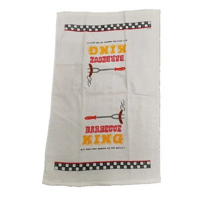1 τεμ 41x66 εκ. Παχύ βαμβακερό απορροφητικό λευκό μπάρμπεκιου Μπάρμπεκιου Μπάρμπεκιου Βελούδινη στάμπα πετσέτα κουζίνας