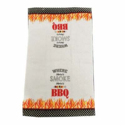 1 τεμ 41x66 εκ. Παχύ βαμβακερό απορροφητικό λευκό μπάρμπεκιου Μπάρμπεκιου Μπάρμπεκιου Βελούδινη στάμπα πετσέτα κουζίνας