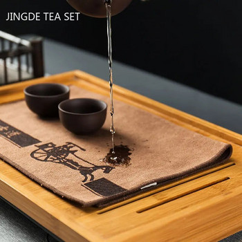 Удебелена водопоглъщаща кърпа за чай Кухненски бар Кърпа за почистване на кърпа Магазин за чай с мляко Кафемашина Специален парцал Аксесоар за сервиз за чай