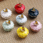 Creative Butterfly keraamiline suletud purk Kaasaskantav reisija niiskuskindel säilituspurk Kodune kohvi-teepurk hoiukonteiner Kodukaunistus