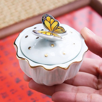 Creative Butterfly Κεραμικό Σφραγισμένο Βάζο Φορητό Ταξιδιωτικό Αδιάβροχο Βάζο Αποθήκευσης Δοχείο για καφέ για το σπίτι Δοχείο αποθήκευσης Διακόσμηση σπιτιού
