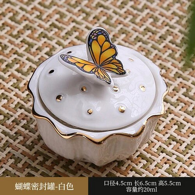 Creative Butterfly keraamiline suletud purk Kaasaskantav reisija niiskuskindel säilituspurk Kodune kohvi-teepurk hoiukonteiner Kodukaunistus