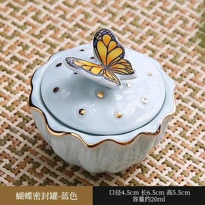Creative Butterfly keraamiline suletud purk Kaasaskantav reisija niiskuskindel säilituspurk Kodune kohvi-teepurk hoiukonteiner Kodukaunistus