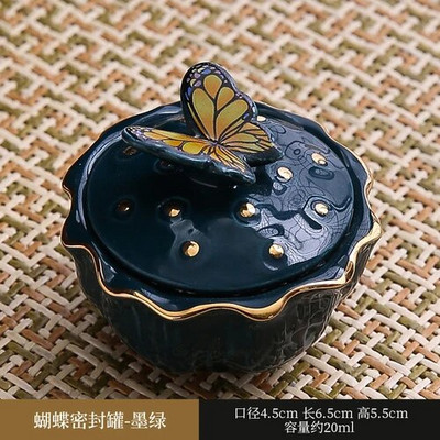 Creative Butterfly keraamiline suletud purk Kaasaskantav reisija niiskuskindel säilituspurk Kodune kohvi-teepurk hoiukonteiner Kodukaunistus