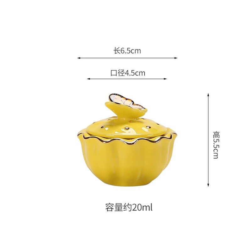 Creative Butterfly keraamiline suletud purk Kaasaskantav reisija niiskuskindel säilituspurk Kodune kohvi-teepurk hoiukonteiner Kodukaunistus