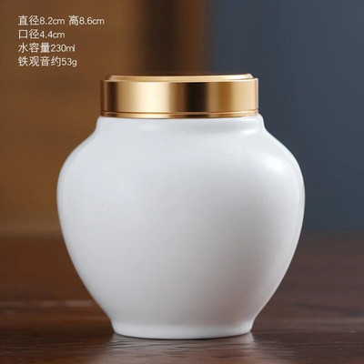 Valge keraamiline purk Väike Tee Caddy suletud purgi hoiupaak Kaasaskantav teepurk Teekonteiner Teekorgija Teekarp Toidu säilituspurgid