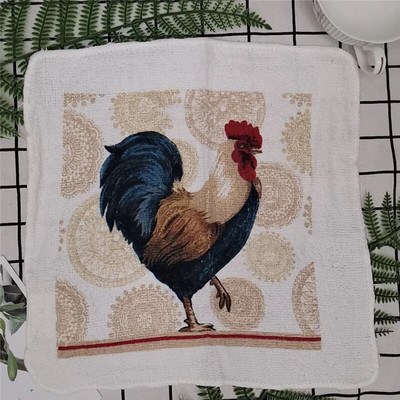 1tk 30x30cm kandiline puu-lill puuvillane froteeprindiga imav köögirätikuga nõude puhastuslapp