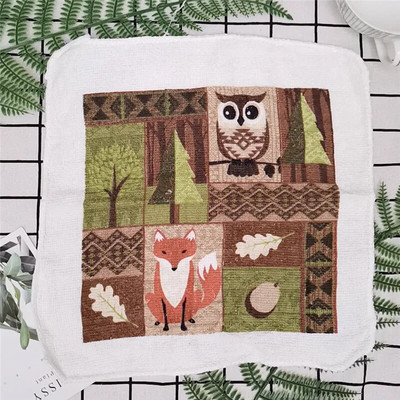 1tk 30x30cm kandiline puu-lill puuvillane froteeprindiga imav köögirätikuga nõude puhastuslapp