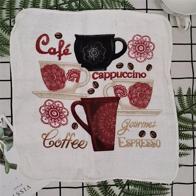 1tk 30x30cm kandiline puu-lill puuvillane froteeprindiga imav köögirätikuga nõude puhastuslapp