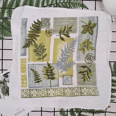 1tk 30x30cm kandiline puu-lill puuvillane froteeprindiga imav köögirätikuga nõude puhastuslapp