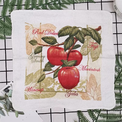 1tk 30x30cm kandiline puu-lill puuvillane froteeprindiga imav köögirätikuga nõude puhastuslapp