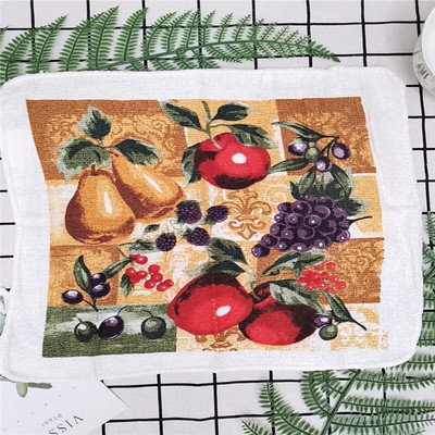 1tk 30x30cm kandiline puu-lill puuvillane froteeprindiga imav köögirätikuga nõude puhastuslapp