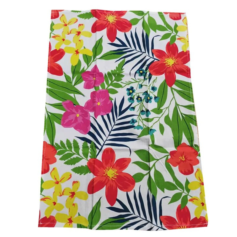 1 tk puuvillased troopilised taimed, trükitud köögirätik laud salvrätik riie jõulude pulmapeo kaunistus kingitus 40x60 cm