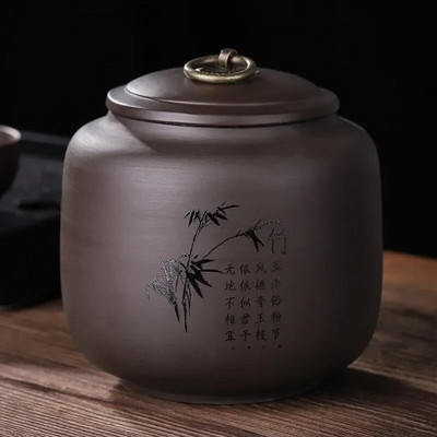 Kanister za kavu u prahu za kućanstvo Čaj od ljubičaste gline Caddy Candy Spremnik za pohranu začina Prijenosna zatvorena staklenka Putna posuda za čaj Kutije za čaj