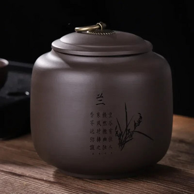 Kanister za kavu u prahu za kućanstvo Čaj od ljubičaste gline Caddy Candy Spremnik za pohranu začina Prijenosna zatvorena staklenka Putna posuda za čaj Kutije za čaj