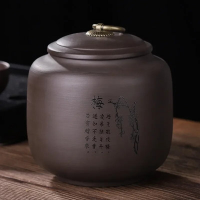 Kanister za kavu u prahu za kućanstvo Čaj od ljubičaste gline Caddy Candy Spremnik za pohranu začina Prijenosna zatvorena staklenka Putna posuda za čaj Kutije za čaj