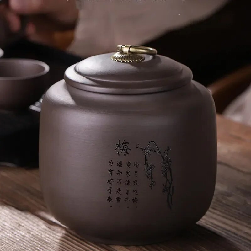 Kanister za kavu u prahu za kućanstvo Čaj od ljubičaste gline Caddy Candy Spremnik za pohranu začina Prijenosna zatvorena staklenka Putna posuda za čaj Kutije za čaj