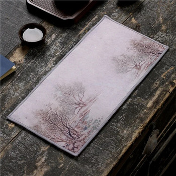 Удебелена абсорбираща кърпа за чаена кърпа от висок клас кунг-фу комплект за чай, специална чаена маса, парцал за повдигане на саксия Хавлиена кърпа, рисувана с дзен