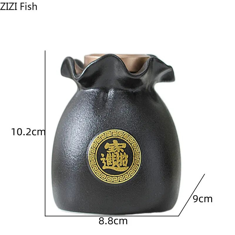 Vanaaegne keraamiline teepurk, suletud Hiina stiilis õnnekoti kujuga säilituspurgi kaunistus koduköök kohv kommid tee korraldaja