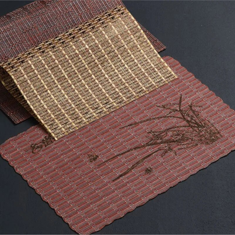 Multifunktsionaalne majapidamises kasutatav teealus Matt Teekangas Creative Teelauamatt Hiina kiust bambusest teealus Teerätikud Teetööriistad LE776