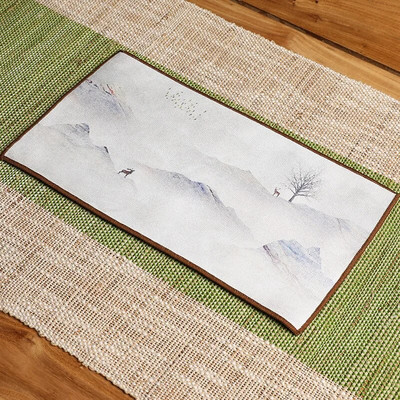 Paks hirvenahast fliisist teelapp, värvitud imav teerätik, Kung Fu teekomplekt, loominguline majapidamislaudlina, 16*29 cm