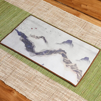 Paks hirvenahast fliisist teelapp, värvitud imav teerätik, Kung Fu teekomplekt, loominguline majapidamislaudlina, 16*29 cm