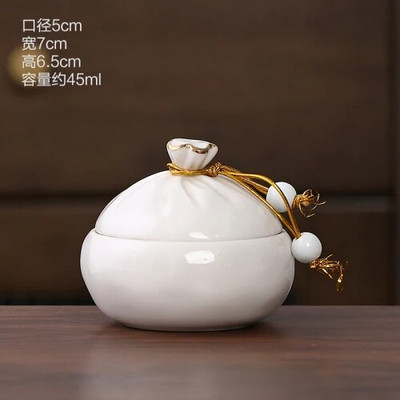 1 vnt Keraminis arbatinukas Arbatos skardinė su dangteliu Maisto indeliai Kosmetikos pakavimo skardinės Losjonų indelis Cukraus indelis Keraminiai virtuvės stiklainiai