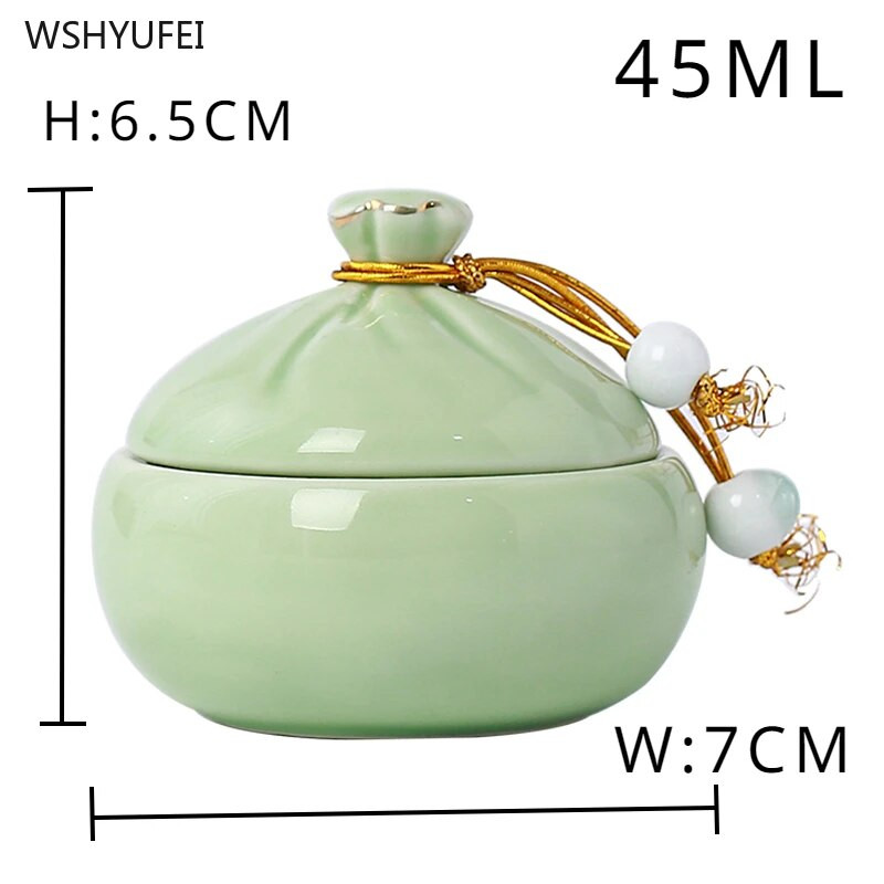 1 vnt Keraminis arbatinukas Arbatos skardinė su dangteliu Maisto indeliai Kosmetikos pakavimo skardinės Losjonų indelis Cukraus indelis Keraminiai virtuvės stiklainiai