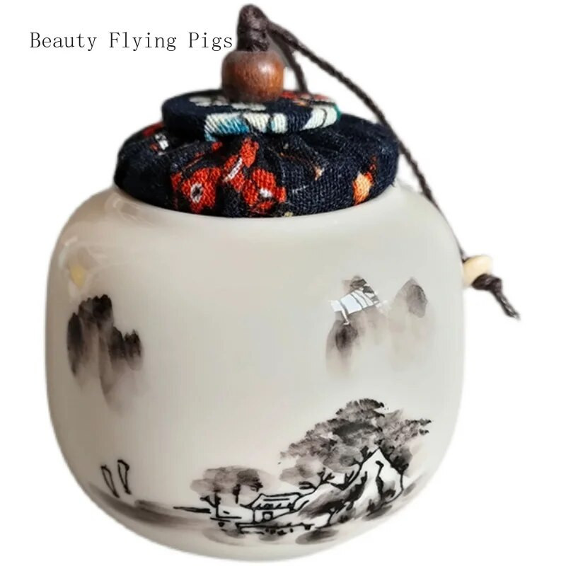 Minikeraamika purk õhukindlad potid salvi säilituskarp keraamiline tee organiseerija säilituspaagid kohviköök hoiukonteiner