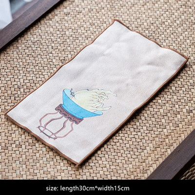 Πετσέτα τσαγιού Dunhuang Suede Πετσέτα τσαγιού για το σπίτι Τελετή τσαγιού Διακόσμηση υφασμάτινη τσαγιέρα Mat China Kung Fu Teaware Αξεσουάρ Τσαγιού Χειροτεχνία