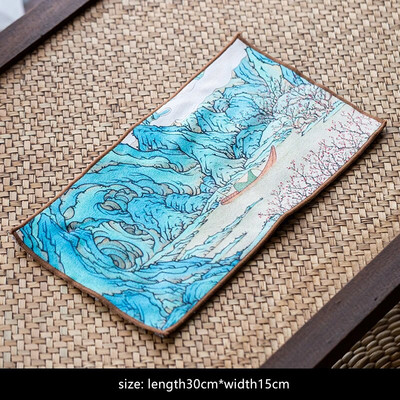 Πετσέτα τσαγιού Dunhuang Suede Πετσέτα τσαγιού για το σπίτι Τελετή τσαγιού Διακόσμηση υφασμάτινη τσαγιέρα Mat China Kung Fu Teaware Αξεσουάρ Τσαγιού Χειροτεχνία