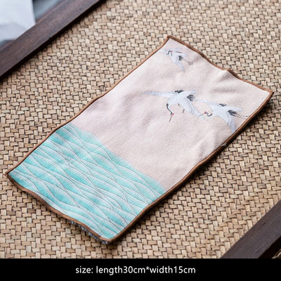 Πετσέτα τσαγιού Dunhuang Suede Πετσέτα τσαγιού για το σπίτι Τελετή τσαγιού Διακόσμηση υφασμάτινη τσαγιέρα Mat China Kung Fu Teaware Αξεσουάρ Τσαγιού Χειροτεχνία