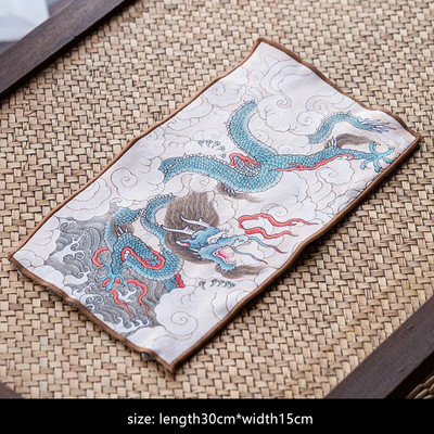 Πετσέτα τσαγιού Dunhuang Suede Πετσέτα τσαγιού για το σπίτι Τελετή τσαγιού Διακόσμηση υφασμάτινη τσαγιέρα Mat China Kung Fu Teaware Αξεσουάρ Τσαγιού Χειροτεχνία