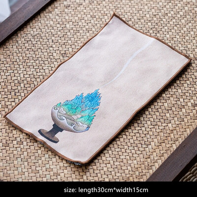 Πετσέτα τσαγιού Dunhuang Suede Πετσέτα τσαγιού για το σπίτι Τελετή τσαγιού Διακόσμηση υφασμάτινη τσαγιέρα Mat China Kung Fu Teaware Αξεσουάρ Τσαγιού Χειροτεχνία