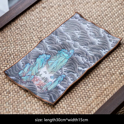 Πετσέτα τσαγιού Dunhuang Suede Πετσέτα τσαγιού για το σπίτι Τελετή τσαγιού Διακόσμηση υφασμάτινη τσαγιέρα Mat China Kung Fu Teaware Αξεσουάρ Τσαγιού Χειροτεχνία