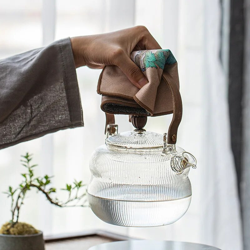 Πετσέτα τσαγιού Dunhuang Suede Πετσέτα τσαγιού για το σπίτι Τελετή τσαγιού Διακόσμηση υφασμάτινη τσαγιέρα Mat China Kung Fu Teaware Αξεσουάρ Τσαγιού Χειροτεχνία