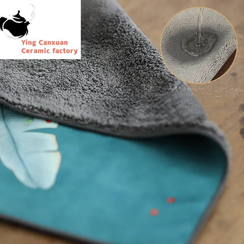 Hiina paksendatud teerätik Kvaliteetne plüüs imav vett kaltsuga teesalvrätikud riidest laud teekann alusaluse teekomplekti tarvikud