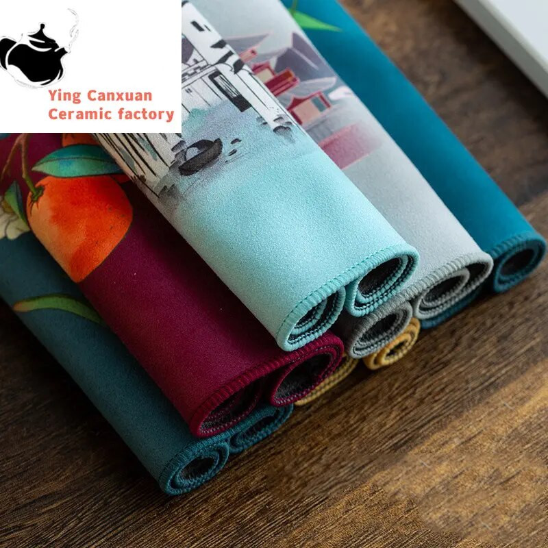 Hiina paksendatud teerätik Kvaliteetne plüüs imav vett kaltsuga teesalvrätikud riidest laud teekann alusaluse teekomplekti tarvikud