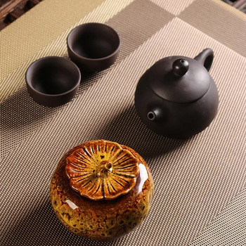 Комплект подложки за чай Лен Пътека за маса Китайска подложка за маса Tea Art Tea Fabric Подложка за чай Zen Mat Прибори за чай Чаена кърпа Салфетка за чай