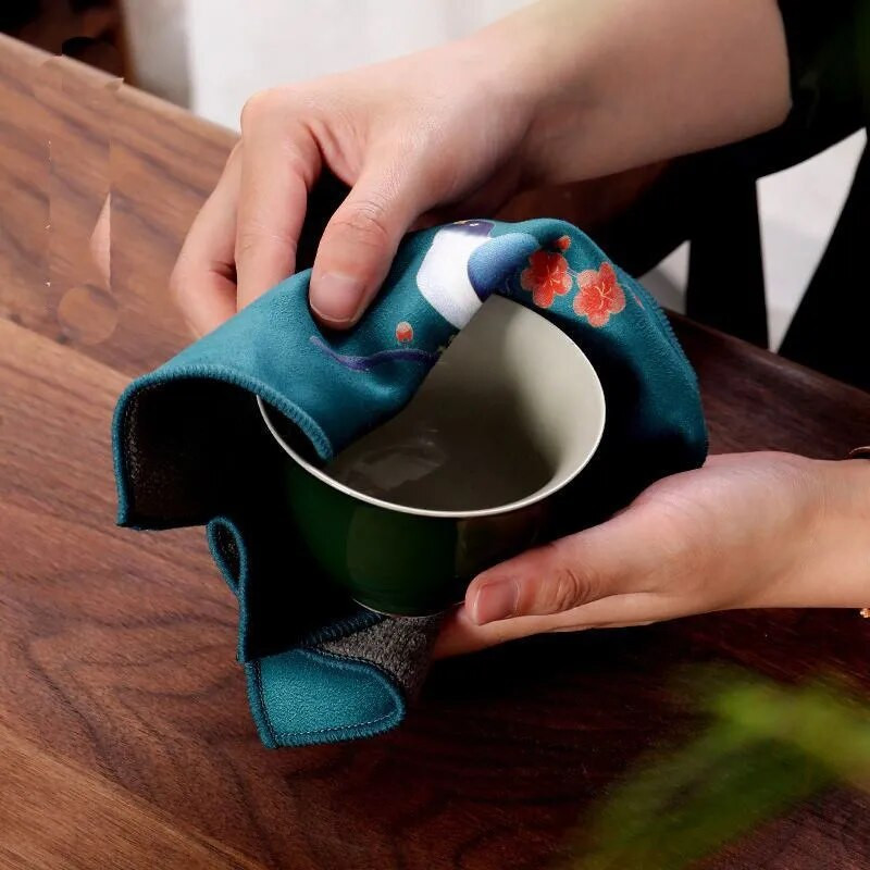 Loominguline vett imav teesalvrätik majapidamises kasutatav kung fu teerätikud paksendatud multifunktsionaalne trükkimine puhastuslapp 1tk LE778