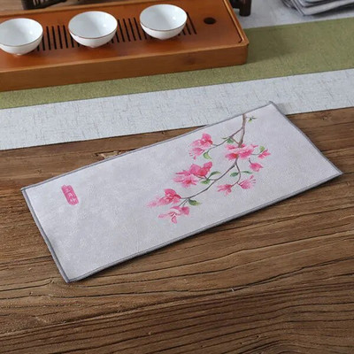 Aukštos kokybės kiniškas rankšluostis, sugeriantys stori pliušiniai arbatos stalo skudurai, kiniški kung fu arbatos kilimėliai, puodų rankšluosčiai