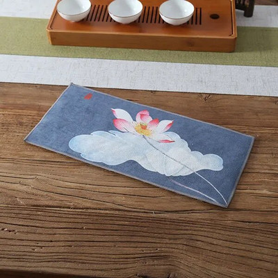 Aukštos kokybės kiniškas rankšluostis, sugeriantys stori pliušiniai arbatos stalo skudurai, kiniški kung fu arbatos kilimėliai, puodų rankšluosčiai