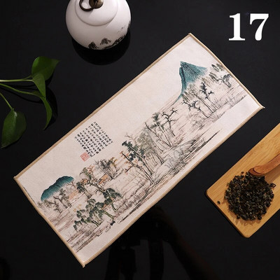 Kinietiško stiliaus dažytas storas padėkliukas, sugeriantis arbatos rankšluostis Prašmatnus arbatos stalo dekoras Profesionalus stalo padėkliukas arbatos kilimėlio priedai