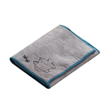 Висококачествена дебела кърпа за чай, абсорбираща имитация на еленова кожа квадратна микрофибърна кърпа, поднос за чай, специална кърпа за кърпа, 35,5*15 см