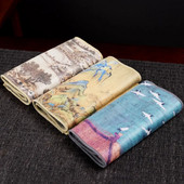 Oslikana kuhinjska krpa Vrhunska sjedala za čaj Ručnik za čaj u japanskom stilu Kung Fu Tkanina za čaj Podloga za stolić za čaj Četvrtasti šal Upijajuća tkanina