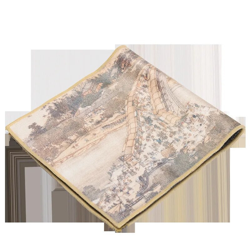 Oslikana kuhinjska krpa Vrhunska sjedala za čaj Ručnik za čaj u japanskom stilu Kung Fu Tkanina za čaj Podloga za stolić za čaj Četvrtasti šal Upijajuća tkanina